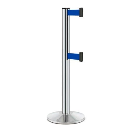 Lavi Industries Retractable Belt Barrier, Blue, 7 ft Length, 40 in Post Height 50-3000DL/CL/BL